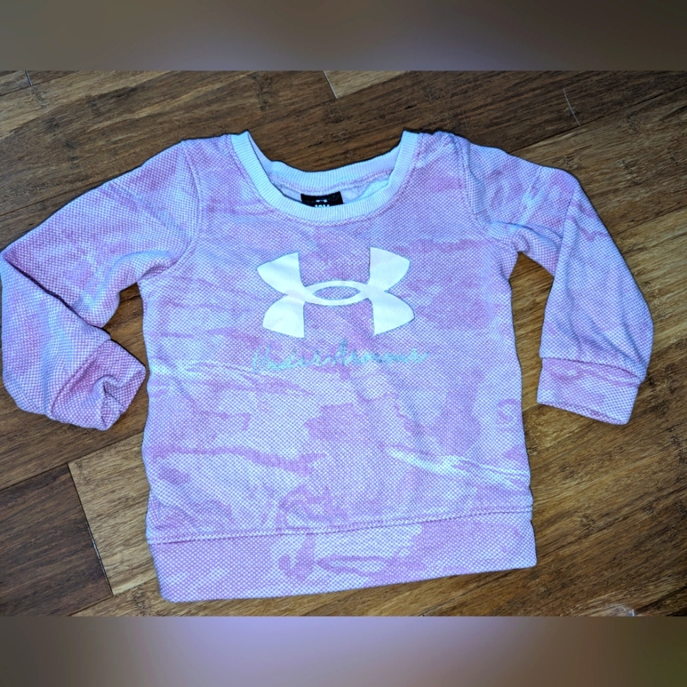 Under Armour pink camo baby pullover sweater.
